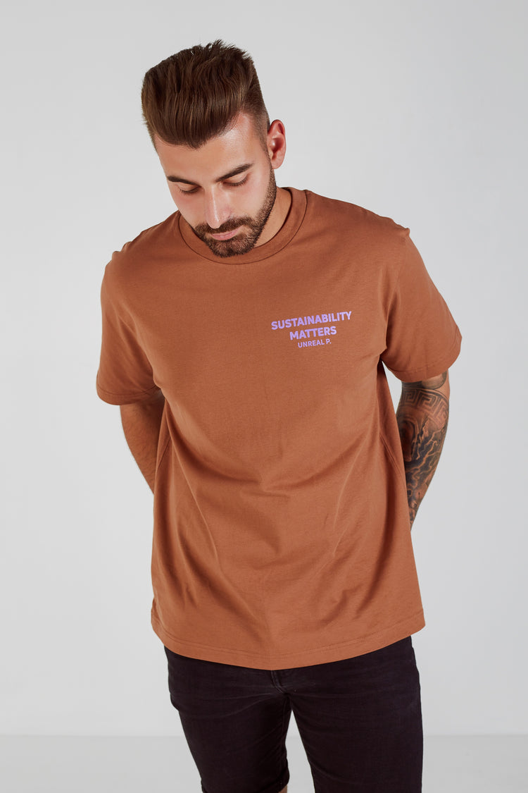 Sustainability Matters Boxy T-Shirt Caramel