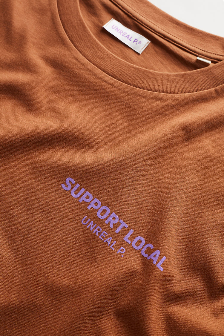 Support Local Boxy T-Shirt Caramel