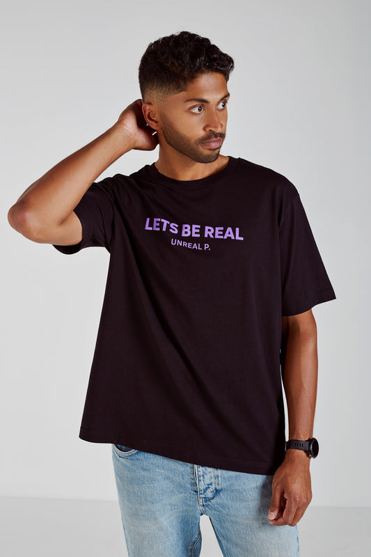 Let's Be Real Boxy T-Shirt Black