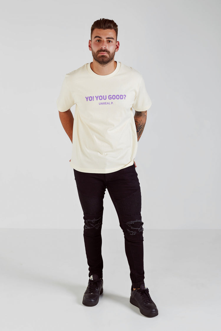 Yo! You Good? Boxy T-Shirt Natural Raw