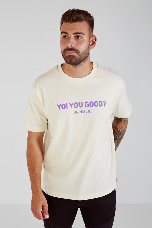 Yo! You Good? Boxy T-Shirt Natural Raw