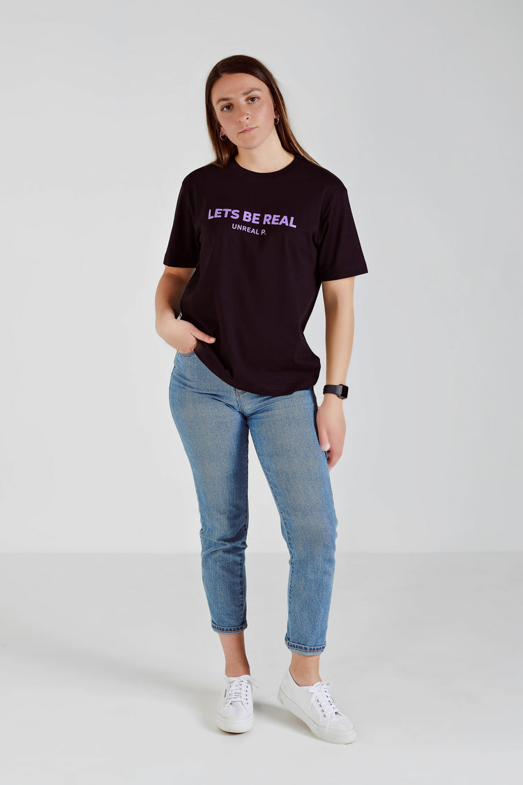 Let's Be Real Boxy T-Shirt Black