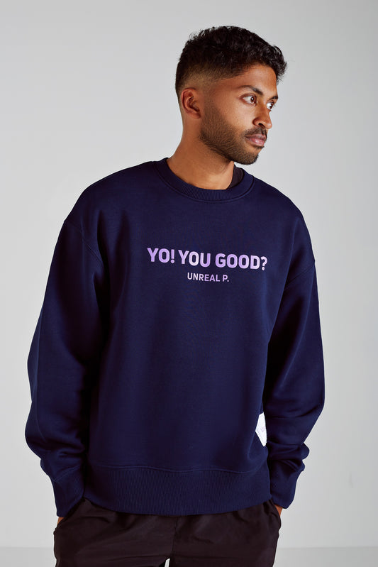 Yo! You Good? Crew Neck French Navy