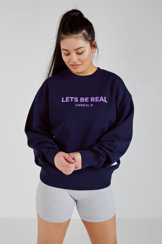 Let's Be Real Crew Neck French Navy