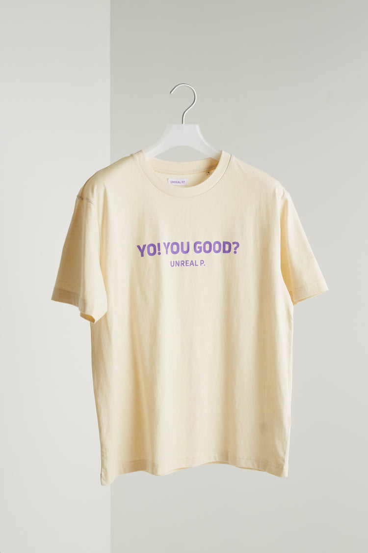 Yo! You Good? Boxy T-Shirt Natural Raw